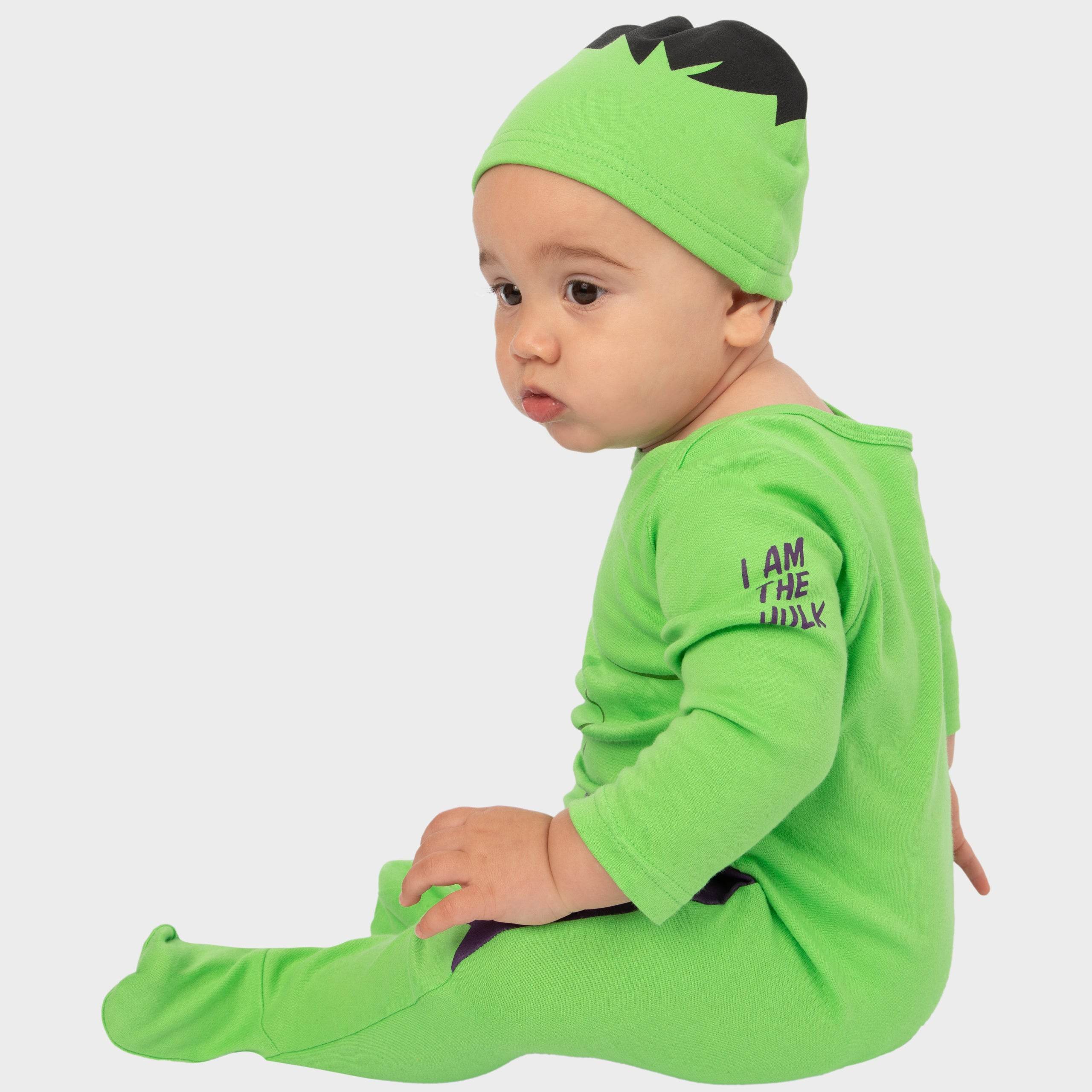 Baby The Incredible Hulk Sleepsuit and Hat Set - Image 3
