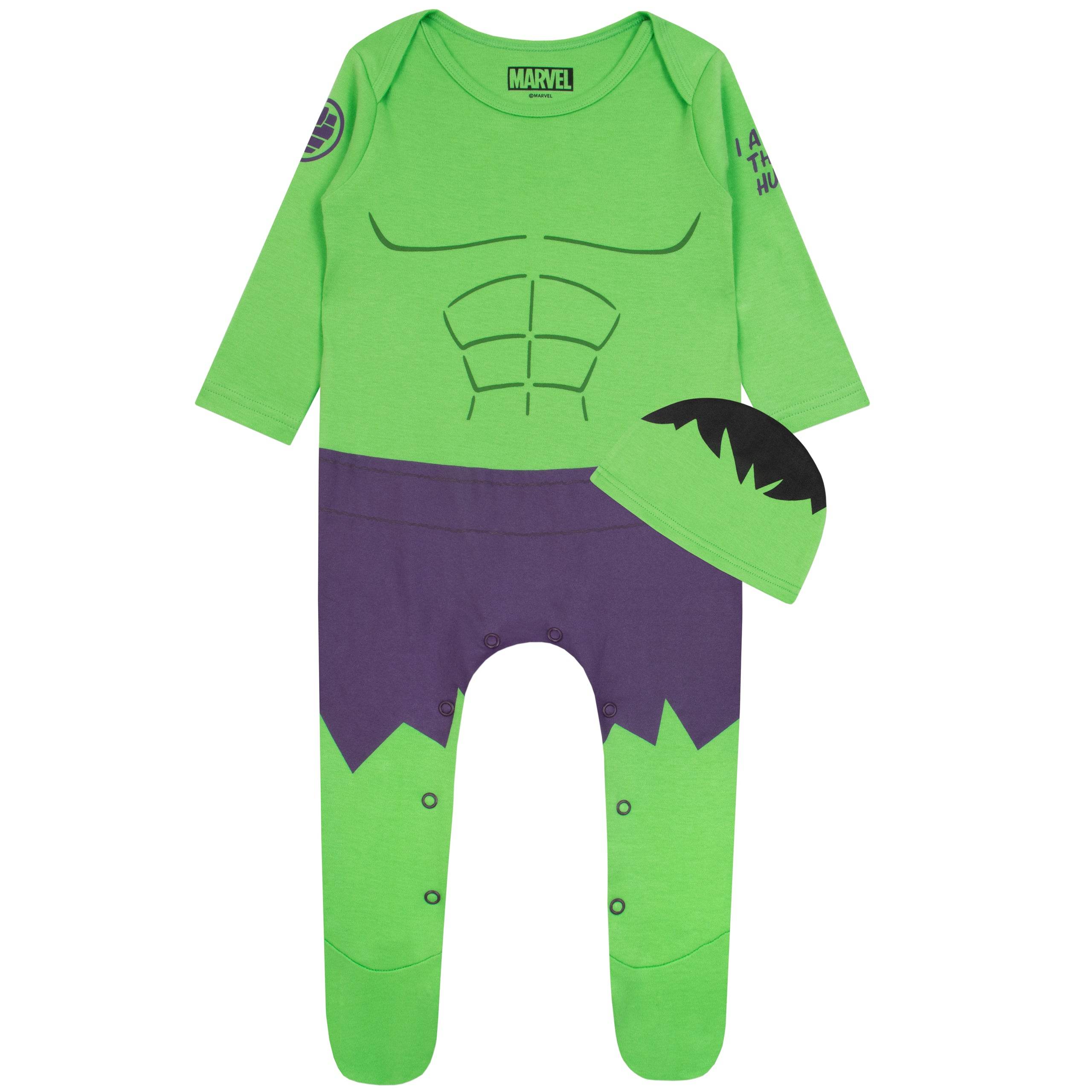 Baby The Incredible Hulk Sleepsuit and Hat Set - Image 4