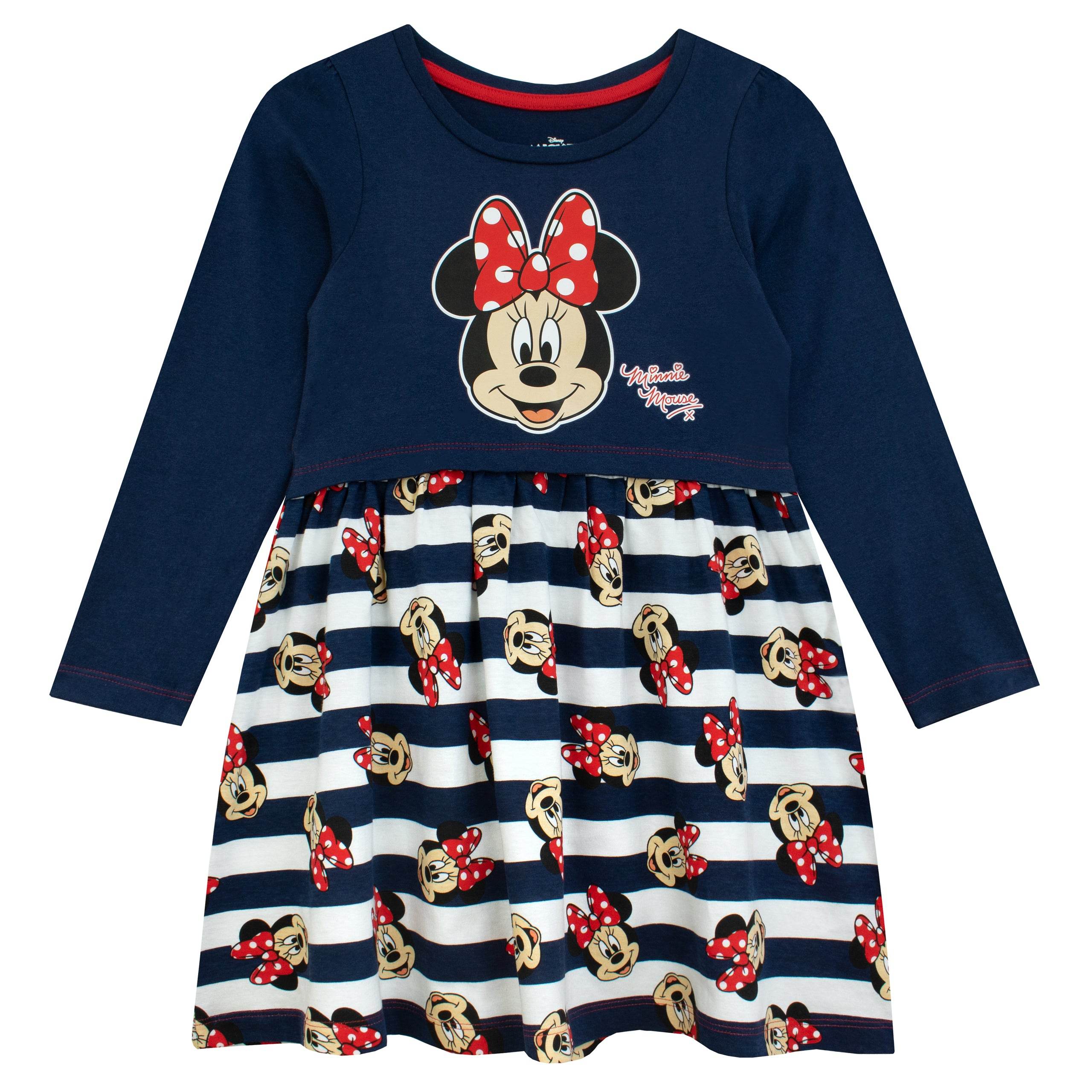 Disney Minnie Mouse Long Sleeve Striped Dress - Image 4